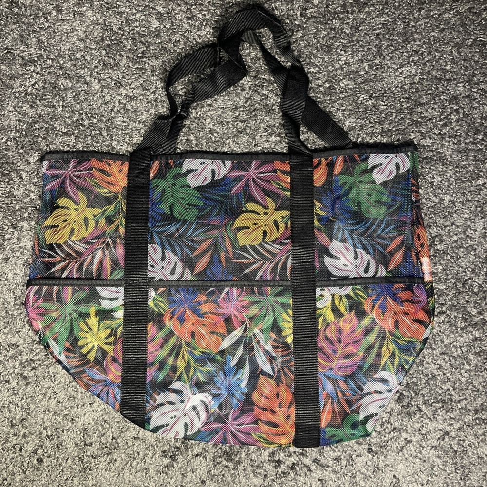 Rainbow Palm Leaf Shoppingโ Bag Mesh Polyester